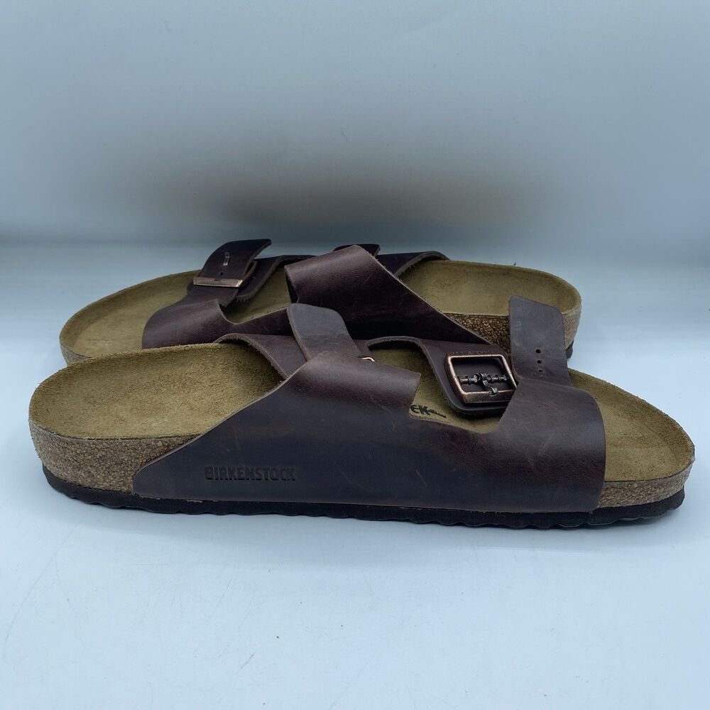 Birkenstock Arizona Sandals US 13 EU 46 Brown Brown Leather Buckle Boho NWOB - Picture 10 of 13